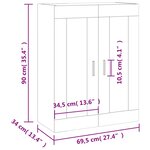 vidaXL Armoire murale sonoma gris 69 5x34x90 cm