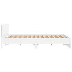 vidaXL Cadre de lit avec tête de lit et LED blanc 200x200 cm