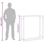 vidaXL Portant de bois de chauffage Noir mat 110x28x116 cm Acier