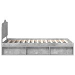 vidaXL Cadre de lit avec tête de lit Gris Béton 75 x 190 cm Pin massif