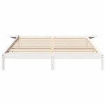 vidaXL Cadre de lit avec tables de chevet Blanc Blanc