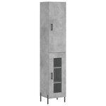 vidaXL Buffet haut Gris béton 34 5x34x180 cm Bois d'ingénierie