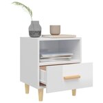 vidaXL Tables de chevet 2 Pièces blanc brillant 40x35x47 cm