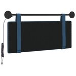 vidaXL Tête de lit suspendue Avec lumière LED Bleu Tissu
