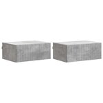 vidaXL Cabinet de chevet mural 2 Pièces Gris béton 49 x 34 5 x 20 cm