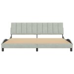 vidaXL Cadre de lit sans matelas Hanko gris clair 200x200 cm velours