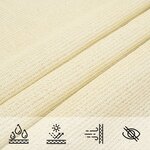 vidaXL Voile d'ombrage 160 g/m² Crème 3/4x2 m PEHD