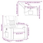 vidaXL Fauteuil inclinable de massage électrique Crème Tissu