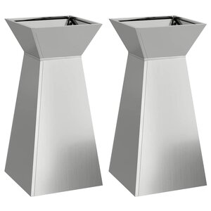 vidaXL Jardinière à pilier 2 Pièces Argent 35 x 35 x 73 cm Acier
