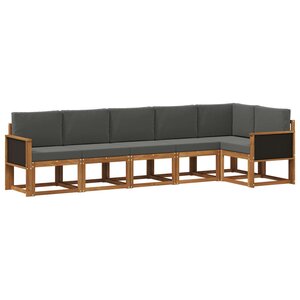 vidaXL Ensemble de canapés d'extérieur 6 Pièces Naturel et Anthracite