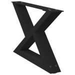 vidaXL Pieds de table basse 2 pièces Noir 60 x (30-31 3) cm Acier