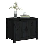 vidaXL Table basse Noir 71x49x55 cm Bois massif de pin