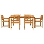 vidaXL Ensemble de salle à manger pour jardin 7 Pièces Marron