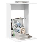 vidaXL Table d'appoint Blanc 40 x 38 x 62 5 cm Bois d'ingénierie