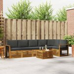 vidaXL Ensemble de canapé d'angle 7 Pièces Naturel et Anthracite