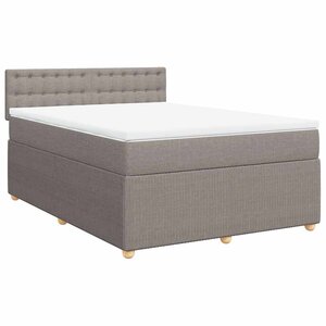 vidaXL Sommier à lattes de lit avec matelas Taupe 140x190 cm Tissu