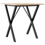 vidaXL Table à manger cadre en X 70x70x75 cm bois de pin massif fonte