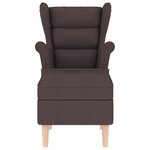 vidaXL Fauteuil avec repose-pied Marron foncé Tissu
