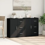 vidaXL Buffets 2 Pièces noir 60x31x70 cm bois d'ingénierie