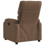 vidaXL Fauteuil inclinable électrique Marron Tissu