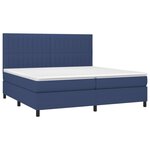 vidaXL Sommier à lattes de lit et matelas et LED Bleu 200x200 cm Tissu