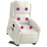 vidaXL Fauteuil inclinable de massage électrique crème velours