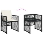 vidaXL Chaises de jardin lot de 4 avec coussins noir résine tressée