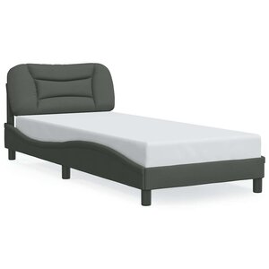 vidaXL Cadre de lit sans matelas Hvar gris foncé 80x200 cm tissu