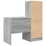 vidaXL Bureau avec rangement Gris Sonoma en bois reconstitué