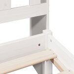 vidaXL Lit bibliothèque sans matelas blanc 90x200cm bois de pin massif