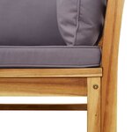 vidaXL Salon de jardin 6 Pièces avec coussins bois d'acacia solide