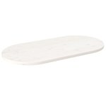 vidaXL Dessus de table blanc 100x50x2 5 cm bois de pin massif ovale