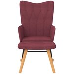 vidaXL Chaise à bascule avec tabouret Rouge bordeaux Tissu