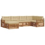 vidaXL Ensemble de canapés d'extérieur 6 Pièces Naturel et Beige