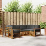 vidaXL Ensemble de canapé d'angle 6 Pièces Naturel et Anthracite