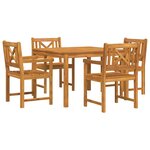 vidaXL Ensemble de salle à manger pour jardin 5 pc Marron