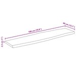 vidaXL Dessus de table 180x40x2 5 cm bord vivant bois massif manguier