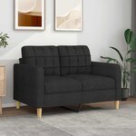 vidaXL Canapé à 2 places Noir 120 cm Tissu