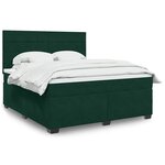 vidaXL Sommier à lattes de lit et matelas Vert foncé 180x200cm Velours