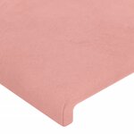 vidaXL Tête de lit à LED Rose 93x16x118/128 cm Velours