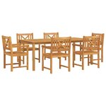 vidaXL Ensemble de salle à manger pour jardin 7 pc Marron