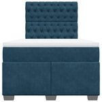 vidaXL Sommier à lattes de lit et matelas bleu 120x200 cm velours