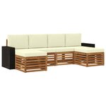 vidaXL Ensembles de canapés avec coussin 6 Pièces Naturel et Crème