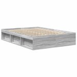 vidaXL Cadre de lit sans matelas sonoma gris 150x200 cm