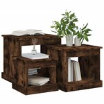 vidaXL Tables basses 3 Pièces chêne fumé bois d'ingénierie