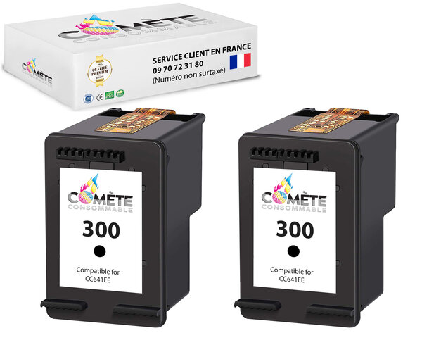 2 cartouches compatibles hp 300 noir