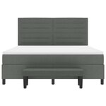vidaXL Lit à ressorts avec matelas Gris foncé 180 x 200 cm tissu
