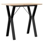 vidaXL Table à manger cadre en Y 80x50x75 cm bois de pin massif acier