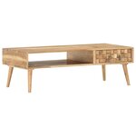 vidaXL Table basse 110 x 50 x 35 cm Bois d'acacia solide
