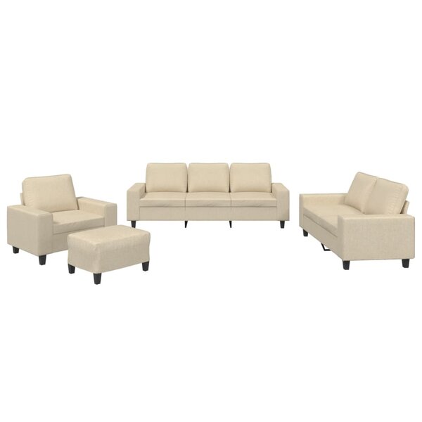 vidaXL Ensemble de canapés 4 Pièces crème tissu